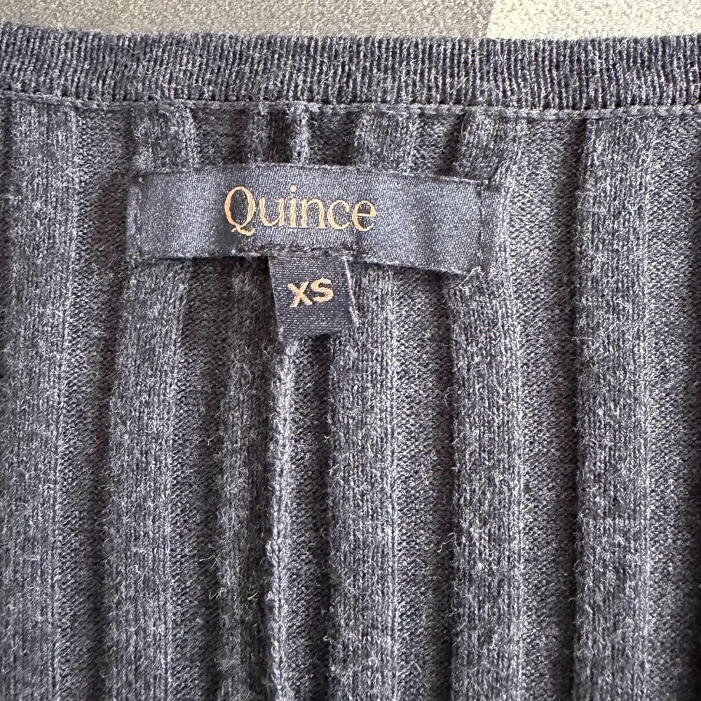 Quince Cotton Cashmere Ribbed Long Sleeve Dress - Picture 2 of 2